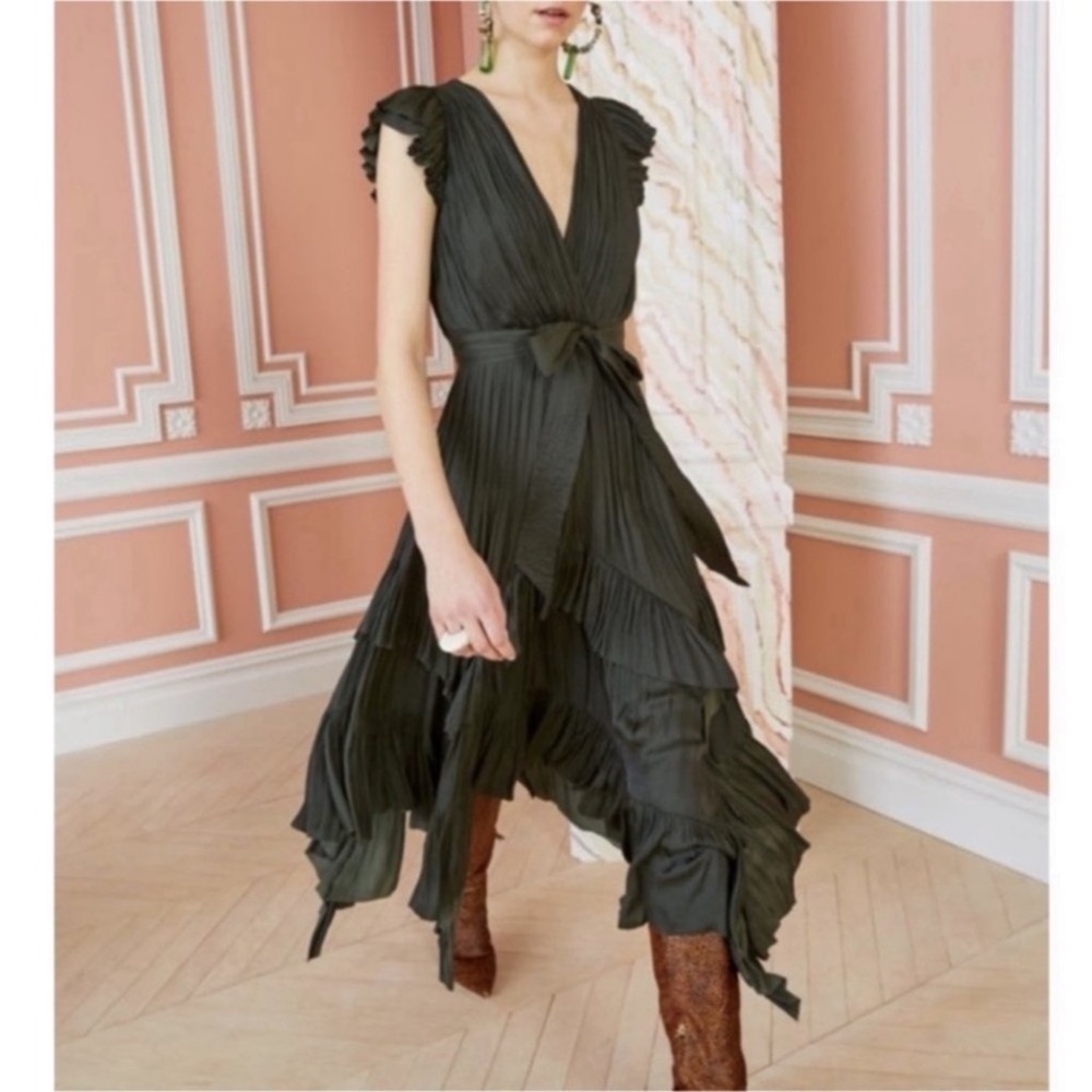 Ulla Johnson Abella Midi Dress in forest 6